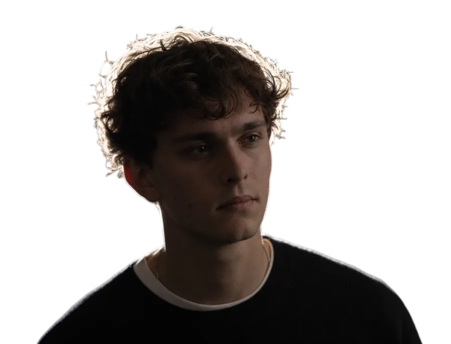 Strongly backlit subject with a rim light, separated from the background